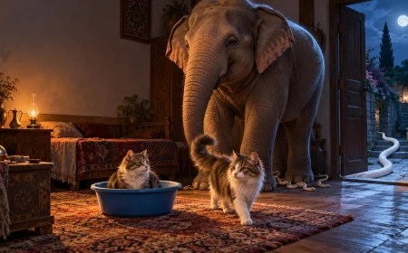 Dream of an elephant, cats and a snake leaving the house explained